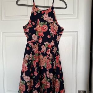 Haute Monde Floral Halter Dress Size XL Junior Excellent Condition